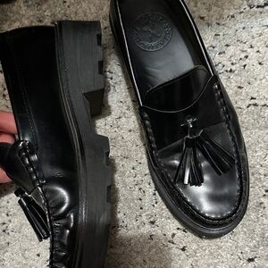 Penelope Chilvers Black Leather Tassel Loafers